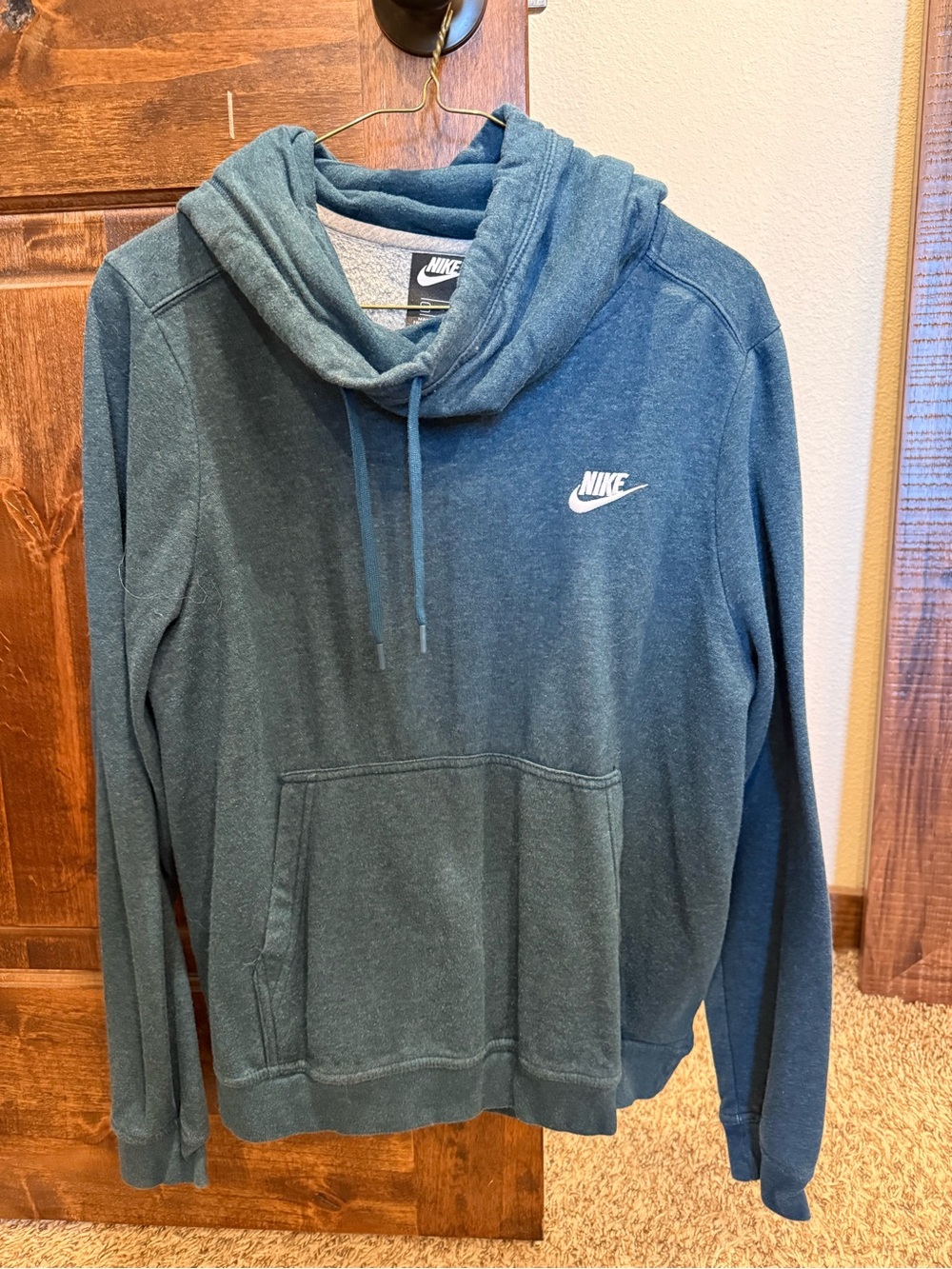 Nike Women's Teal Cowl Neck Pullover Hoodie